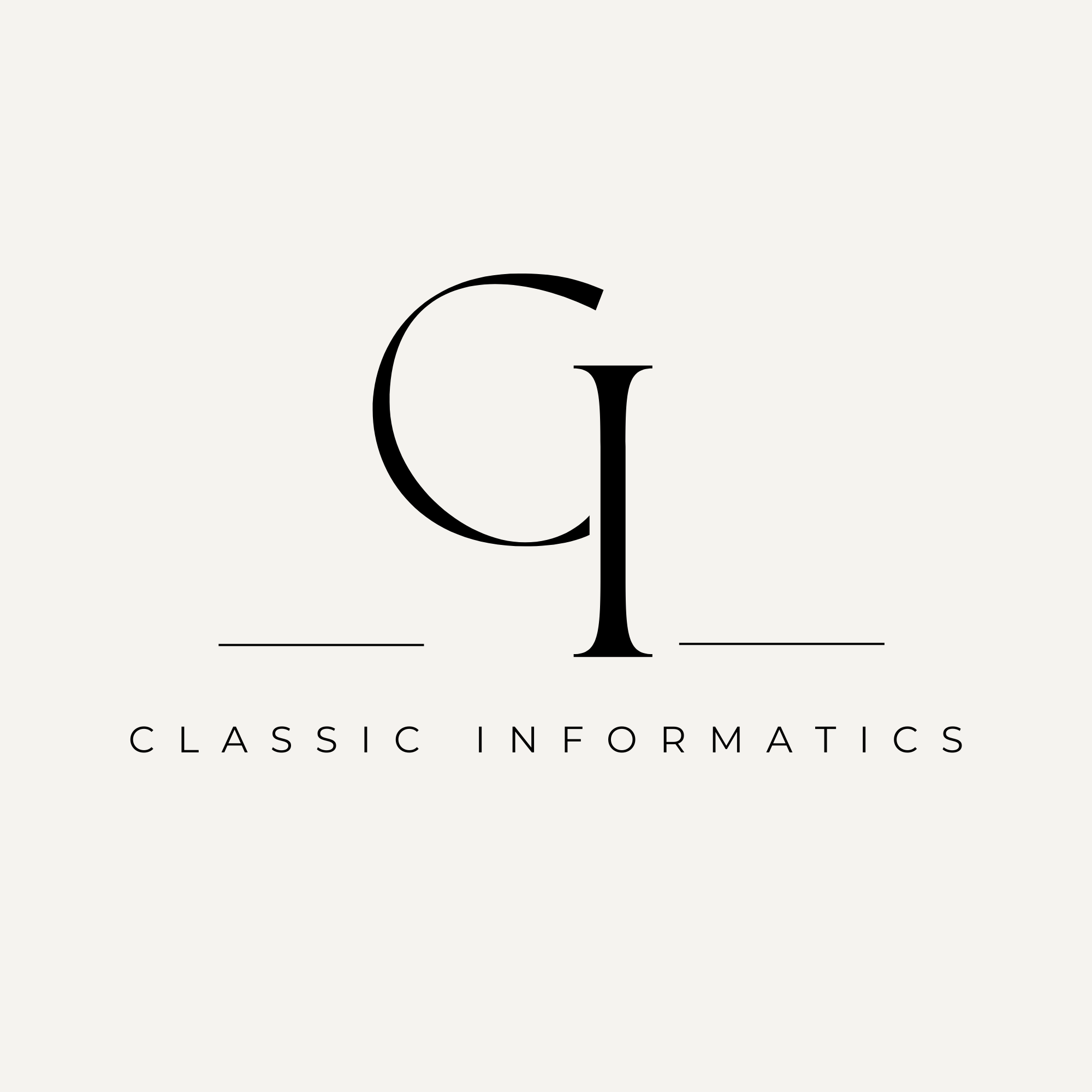 Beige and Black Classic Monogram Initial Logo