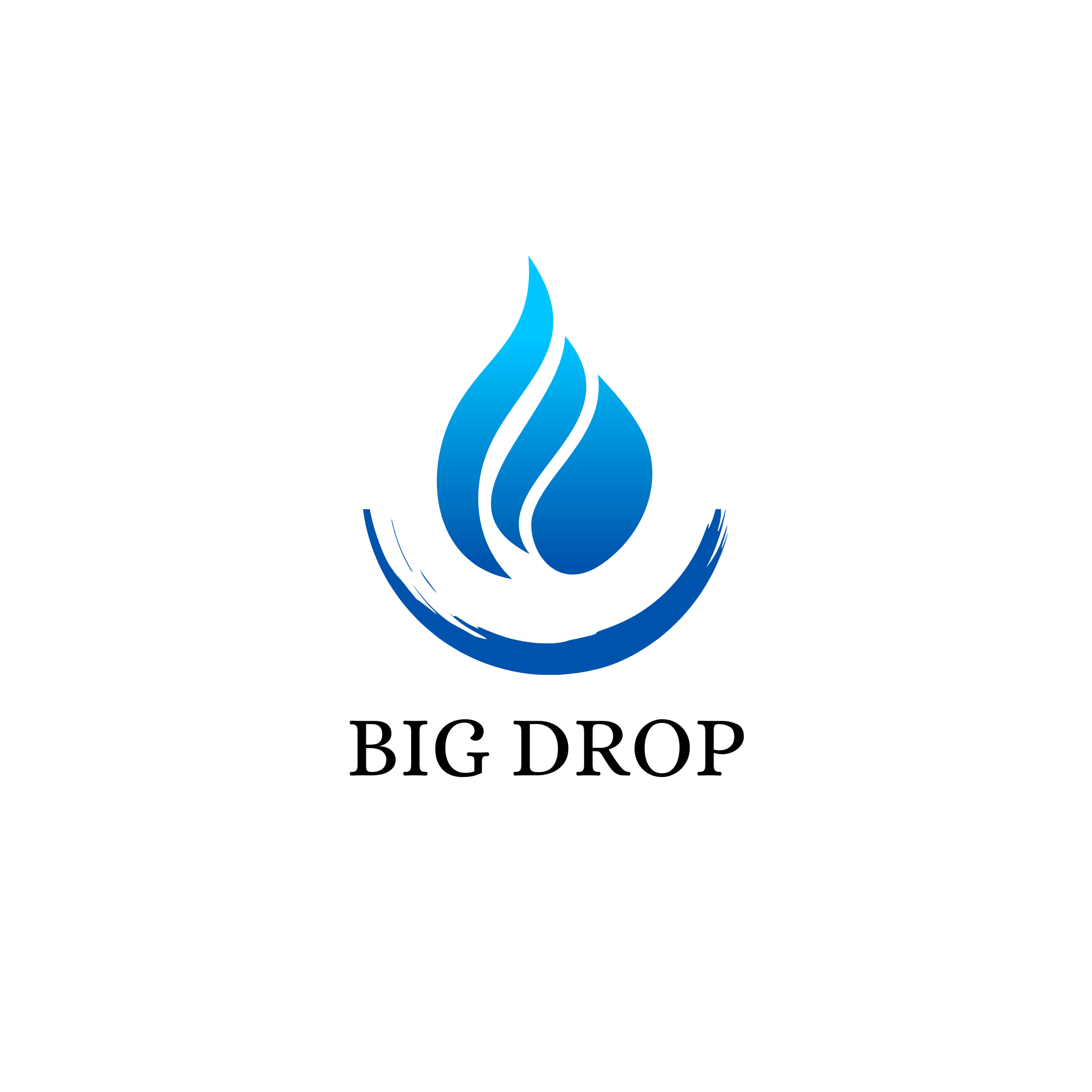 Blue Abstract Water Drop Logo