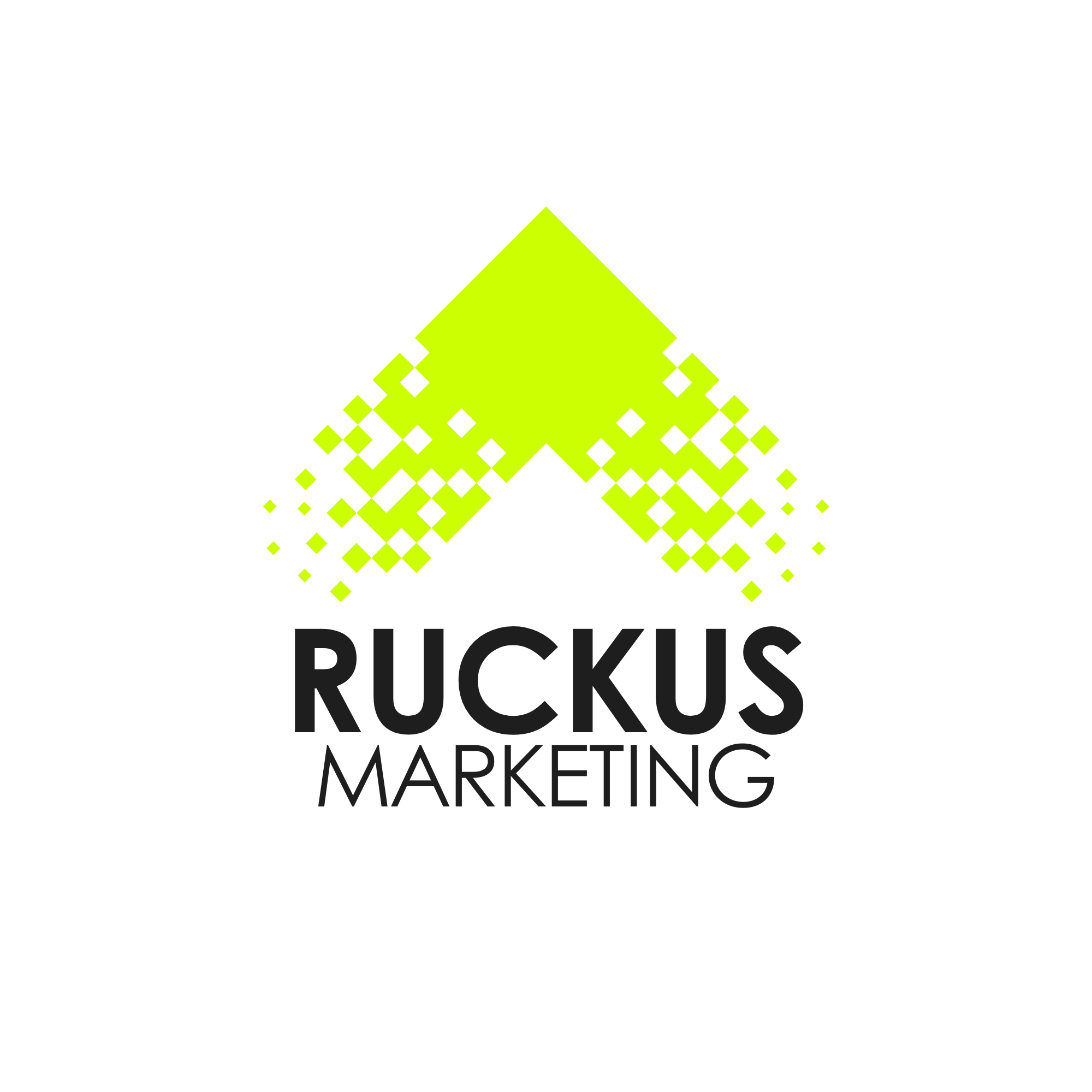 Neon and Black Geometric Digital Marketing Logo